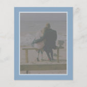 Ocean Blue 2-Foto-Budget Einladung zur Hochzeit (Rückseite)