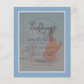 Ocean Blue 2-Foto-Budget Einladung zur Hochzeit (Vorderseite)