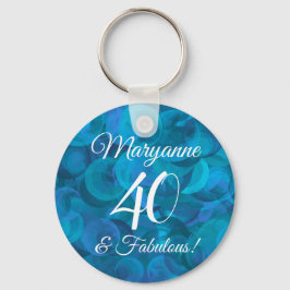 Ocean Blue 40 & Fabulous Geburtstagsparty Gefallen Schlüsselanhänger
