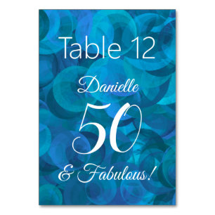 Ocean Blue 50 und fabelhafter Geburtsname Tischnummer