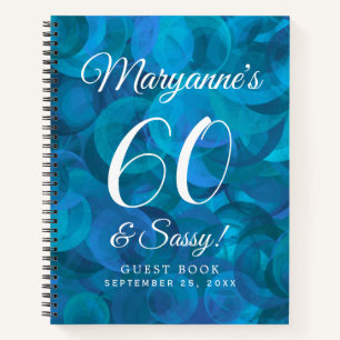Ocean Blue 60 & Sassy Birthday Party Guest Book Notizblock