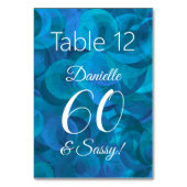 Ocean Blue 60 und Sassy Birthday Party Name Tischnummer (Rückseite)