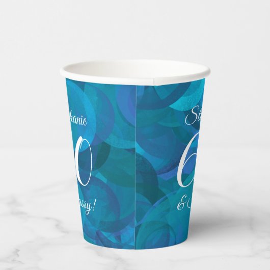 Ocean Blue 60 und Sassy Birthday Party Pappbecher (Rechts)