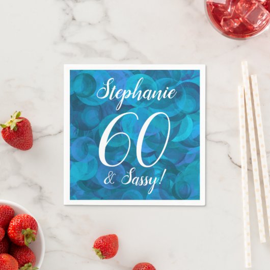 Ocean Blue 60 und Sassy Birthday Party Serviette (Beispiel)