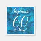 Ocean Blue 60 und Sassy Birthday Party Serviette (Vorderseite)
