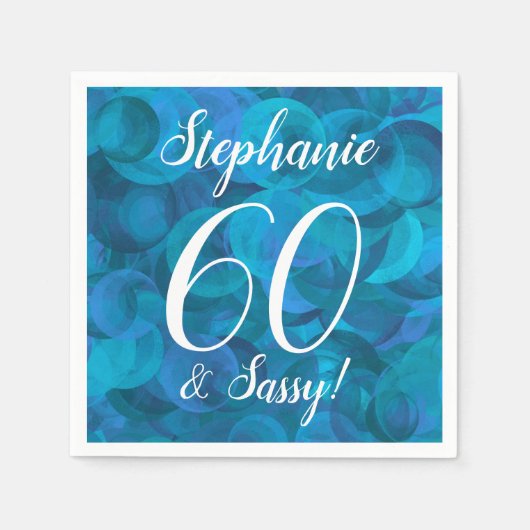 Ocean Blue 60 und Sassy Birthday Party Serviette (Vorderseite)