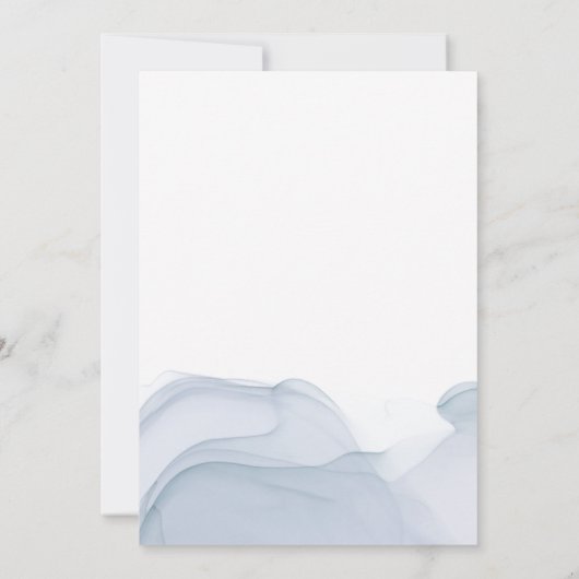 Ocean Blue Abstrakt Modern Watercolor Wedding Einladung (Rückseite)