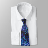Ocean Blue Abstrakt Mosaic Mens Neck Tie Krawatte (Gebunden)
