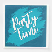 Ocean Blue Abstrakt Paint Stroke Party Time Serviette (Vorderseite)