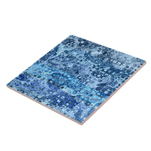 Ocean Blue Abstrakt Water Muster Fliese (Seite)