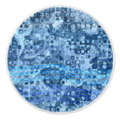 Ocean Blue Abstrakt Water Muster Keramikknauf (Vorderseite)