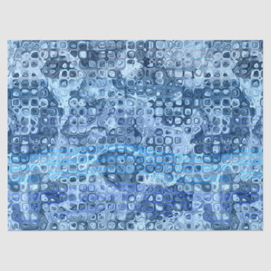 Ocean Blue Abstrakt Water Muster Seidenpapier (Vorderseite)
