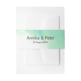 Ocean Blue Abstrakt Watercolor Wedding Einladungsbanderole