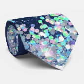 Ocean Blue Agate Glitzer Funkelnd Neck Tie Krawatte (Gerollt)