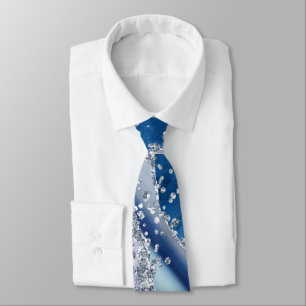 Ocean Blue Agate Glitzer Funkelnd Neck Tie Krawatte