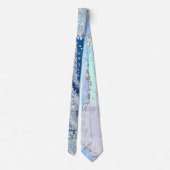 Ocean Blue Agate Glitzer Funkelnd Neck Tie Krawatte (Rückseite)