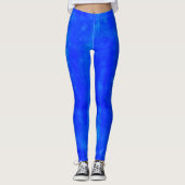 Ocean Blue All-over Wasserfarbenfarbe Leggings (Vorderseite)