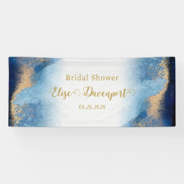 Ocean Blue and Golden Water Color Brautparty Banner