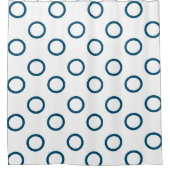 Ocean Blue and White: Circles: Polka Dot Duschvorhang (Vorderseite)