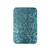 Ocean Blue Aqua Aquamariner Glitzer Sequin Türkis Badematte (Vorderseite Vertikal)