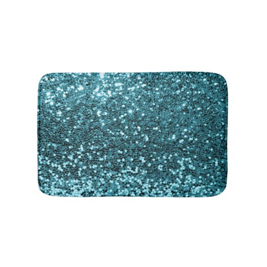 Ocean Blue Aqua Aquamariner Glitzer Sequin Türkis Badematte (Vorderseite)