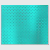 Ocean Blue Aqua Metallic Hearts Beach Hochzeit Geschenkpapier (Flach)