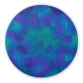 Ocean Blue Aquamarin Coasta Wasserfarbe Abstrakte  Keramikknauf (Vorderseite)