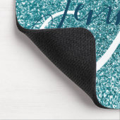Ocean Blue Aquamarin Imitats Glitzer Personalisier Mousepad (Ecke)