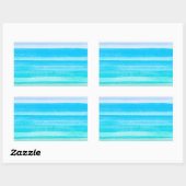 Ocean Blue Aquamarin Watercolor Ombre Streifen Rechteckiger Aufkleber (Blatt)