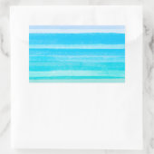 Ocean Blue Aquamarin Watercolor Ombre Streifen Rechteckiger Aufkleber (Tasche)