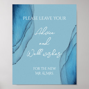 Ocean blue, aquamarine Advice and Well wishes Poster