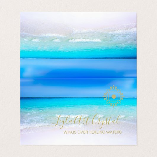 Ocean Blue Beruflich Visitenkarten (Außenseite Aufgefaltet)