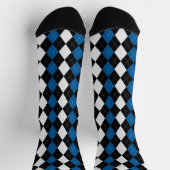 OCEAN BLUE & BLACK Raute Muster Socks Socken (Oben)