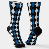 OCEAN BLUE & BLACK Raute Muster Socks Socken (Gewinkelt)