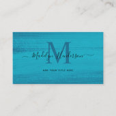 Ocean Blue Brush Schlaganke Moderner Brush QR Code Visitenkarte (Vorderseite)