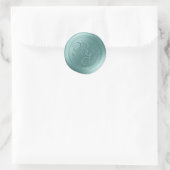 Ocean Blue Calligraphy Monogram Wax Siegel Sticker (Tasche)