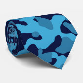 Ocean Blue Camouflage in Dark und Light Blue Krawatte (Gerollt)