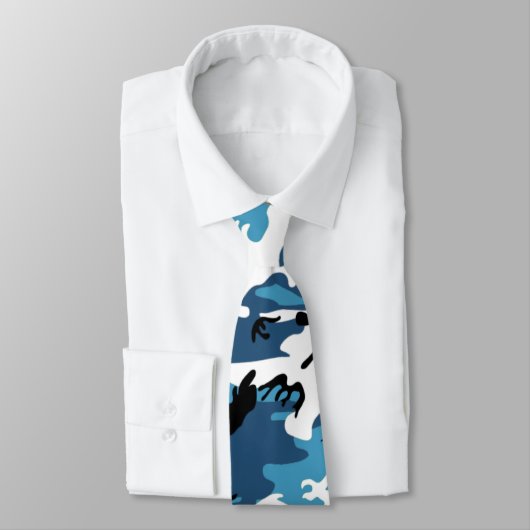 Ocean Blue Camouflage Krawatte (Gebunden)