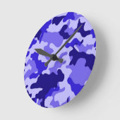 Ocean Blue Camouflage Wall Clock. Runde Wanduhr (Winkel)