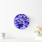 Ocean Blue Camouflage Wall Clock. Runde Wanduhr (Zuhause)