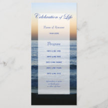 Ocean Blue Celebration of Life Programmkarte