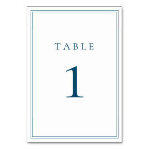 Ocean Blue Classic Minimalistisch Tischnummer