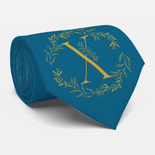 Ocean Blue Color Mit Monogramm Trauzeugen Krawatte