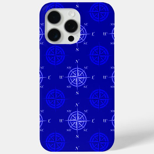 Ocean Blue Compass Rose Case-Mate iPhone Hülle (Rückseite)