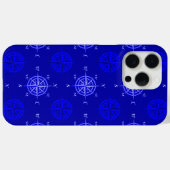 Ocean Blue Compass Rose Case-Mate iPhone Hülle (Rückseite (Horizontal))