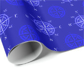 Ocean Blue Compass Rose Geschenkpapier (Rolleneckpunkt)