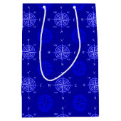 Ocean Blue Compass Rose Mittlere Geschenktüte (Vorderseite)