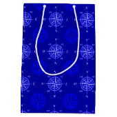Ocean Blue Compass Rose Mittlere Geschenktüte (Rückseite)