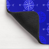 Ocean Blue Compass Rose Mousepad (Ecke)