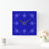 Ocean Blue Compass Rose Quadratische Wanduhr (Zuhause)